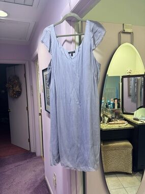 Eileen Fisher Size XL Pale Blue V-Neck Dress